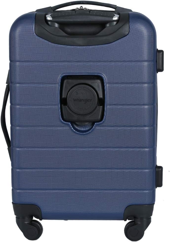 Wrangler 20 Smart Spinner Carry On Luggage With Usb Charging Port 20 Inch Carry On Navy Blue
