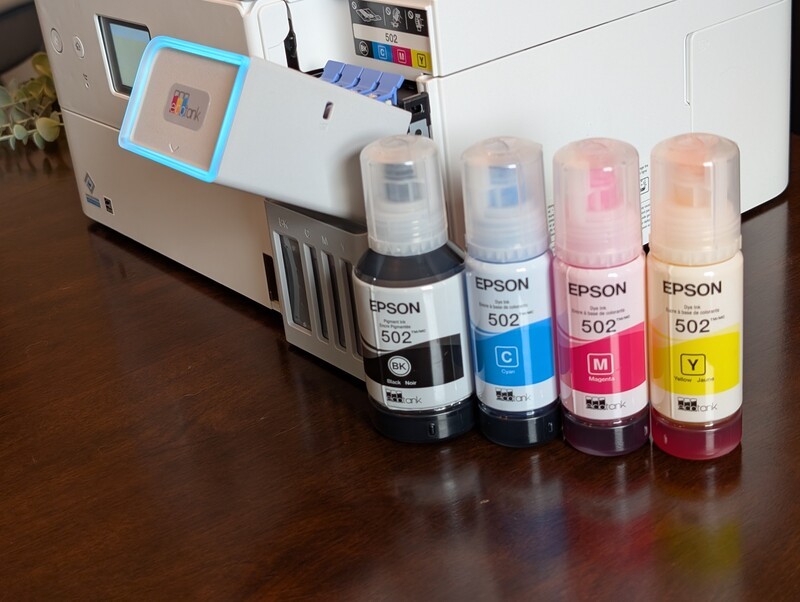 Epson Ecotank Et 4950 Ink Levels With Cmyk Bottles
