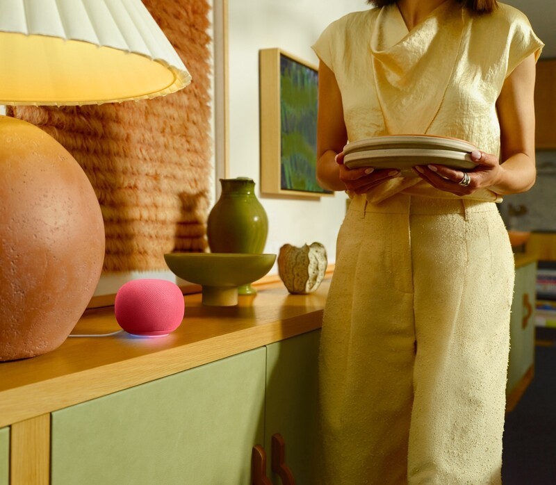 Google Home Speaker With Light Ring   Berry Large