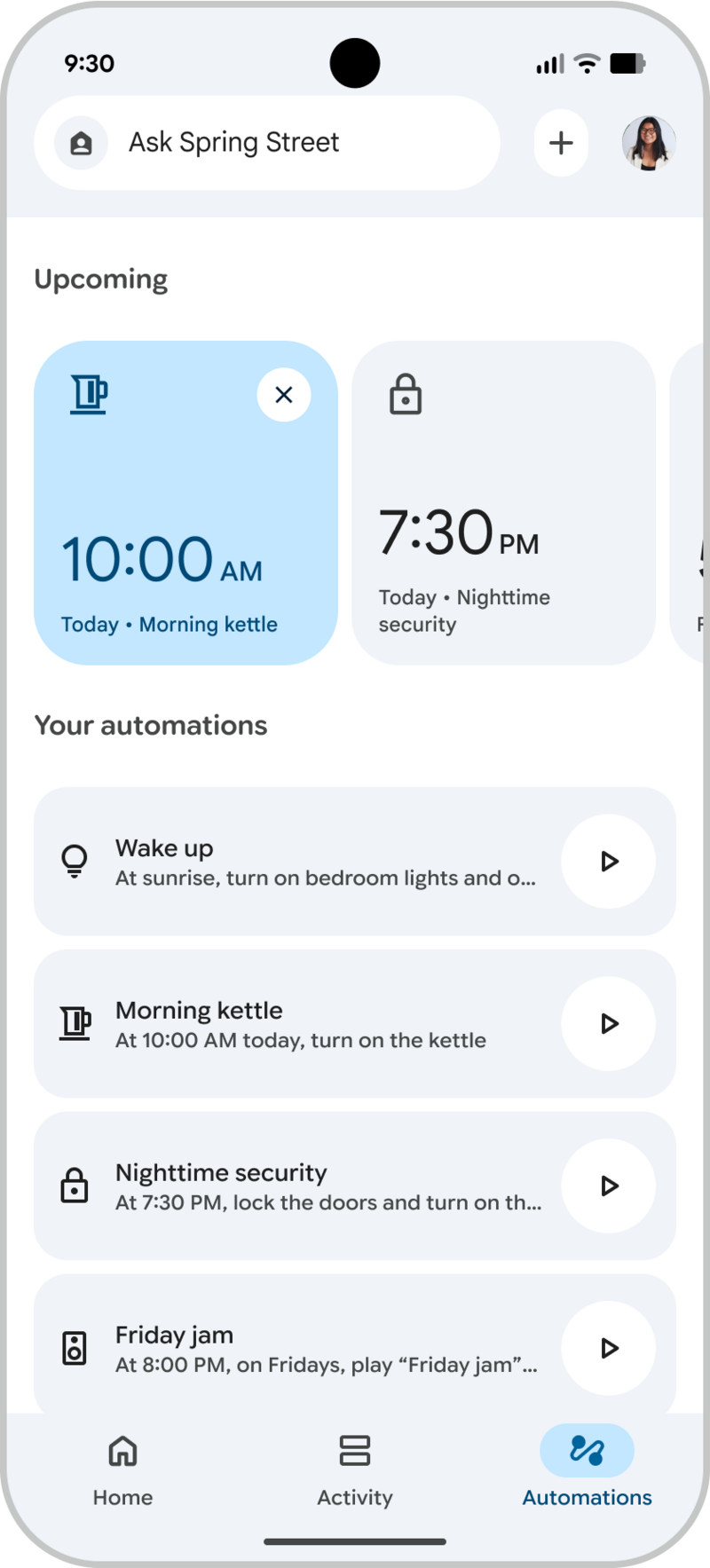 Home App 03 Automation Tab