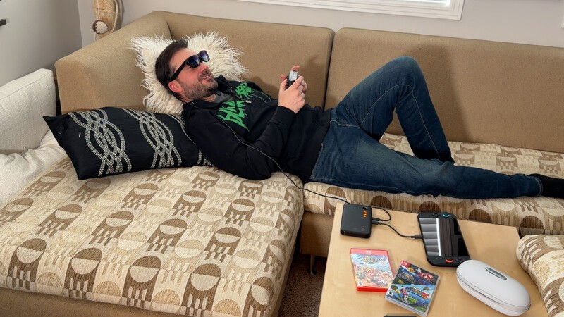 Viture Luma Ultra Lounging