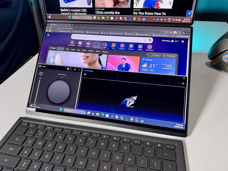 Asus Zenbook Duo 2026 Lower Display Inking Stylus Option