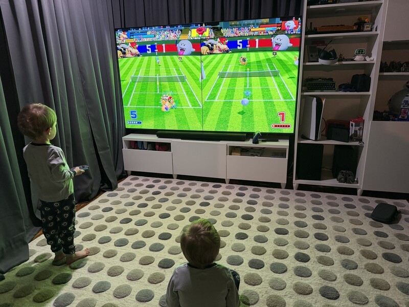 Twins Playing Mario Tennis