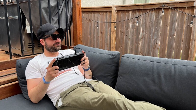 Xreal One Pro Outdoors With Rog Xbox Ally X