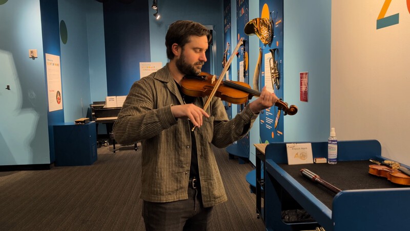 Drew Playing Fiddle
