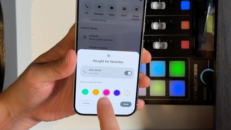 Google Pixel 11 Pro Hilight Customization For Contacts