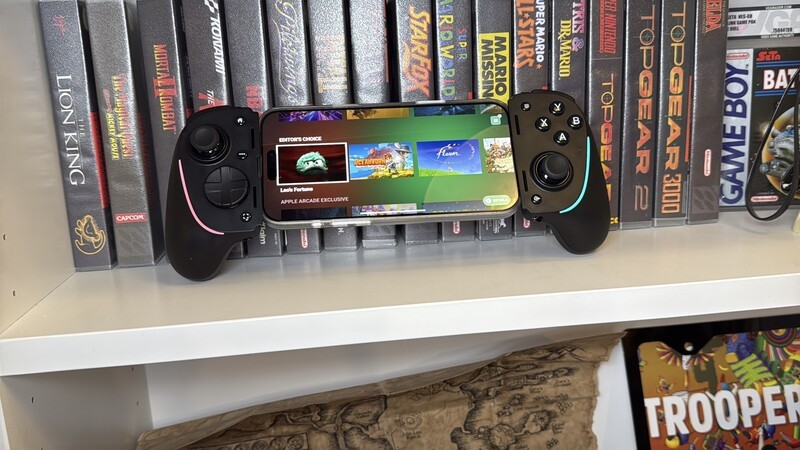 Kishi Ultra With Iphone 16 Pro Max Gaming Shelf Hero