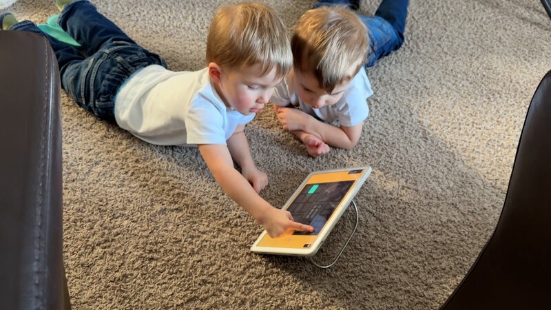 Toddlers Tablet Propped Up